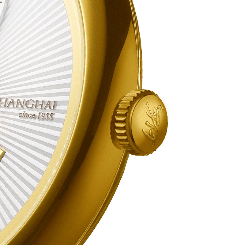 Shanghai Celestial Dome 40mm Watch - Gold Case & Black Stripe