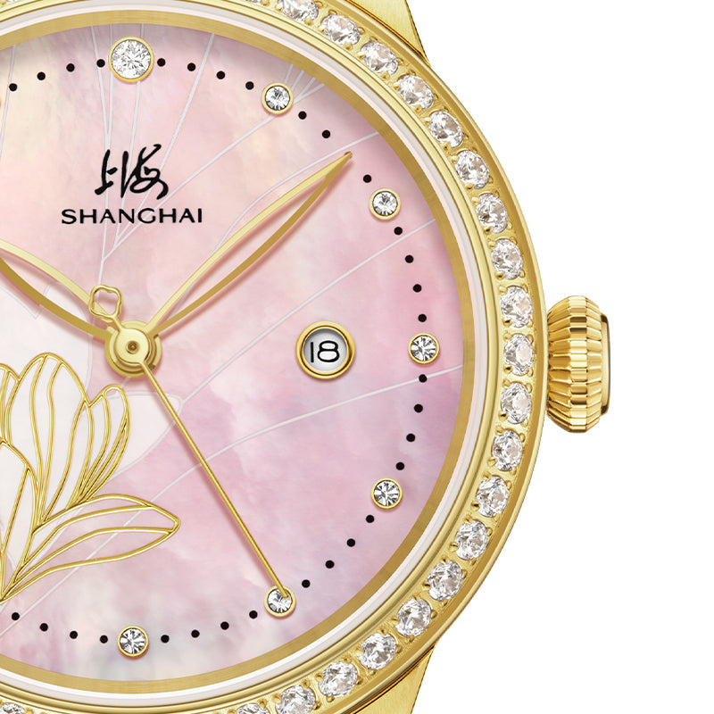 Shanghai Magnolia 33mm Watch - Whisper Golden