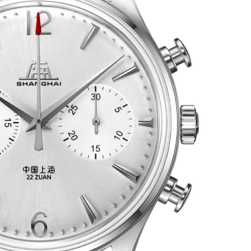Shanghai Pioneer 39mm Watch - Chronograph  Silver (Special Edition)