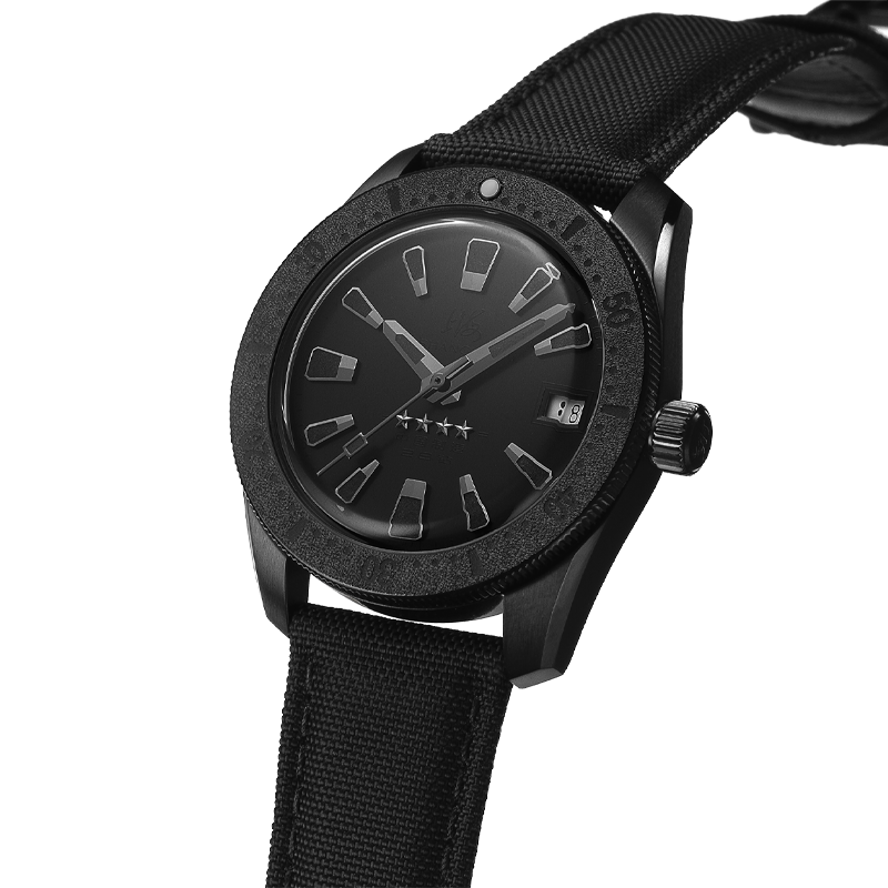 Shanghai 114 Military 39mm Dive Watch - Matte Black
