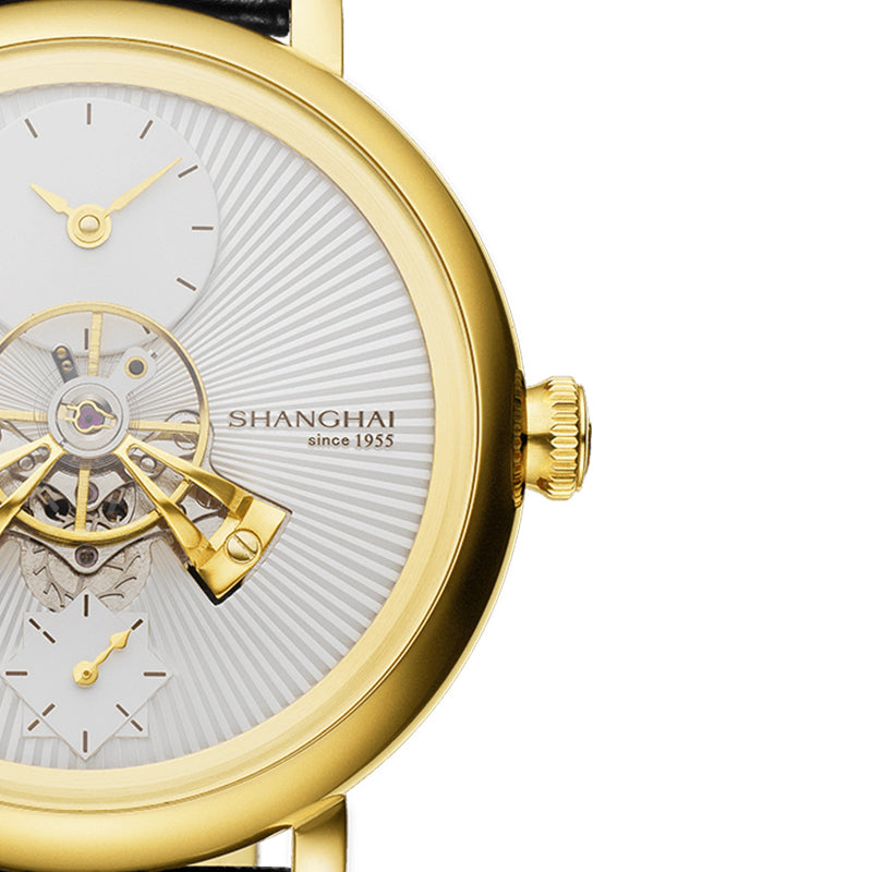 Shanghai Celestial Dome 40mm Watch - Gold Case & Black Stripe