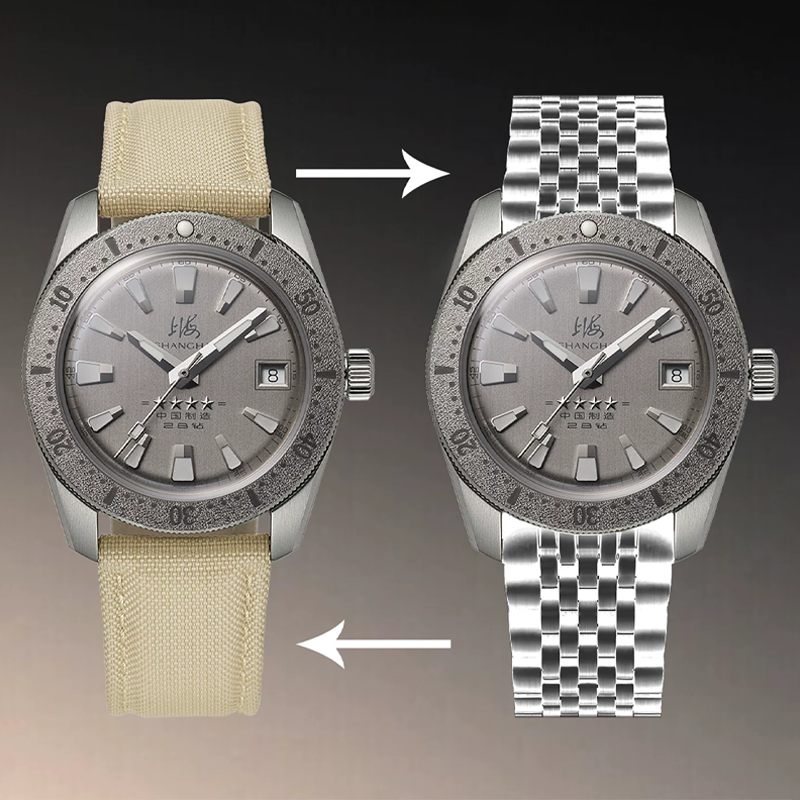 Shanghai 114 Military 39mm Dive Watch - Matte Silver