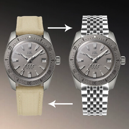 Shanghai 114 Military 39mm Dive Watch - Matte Silver