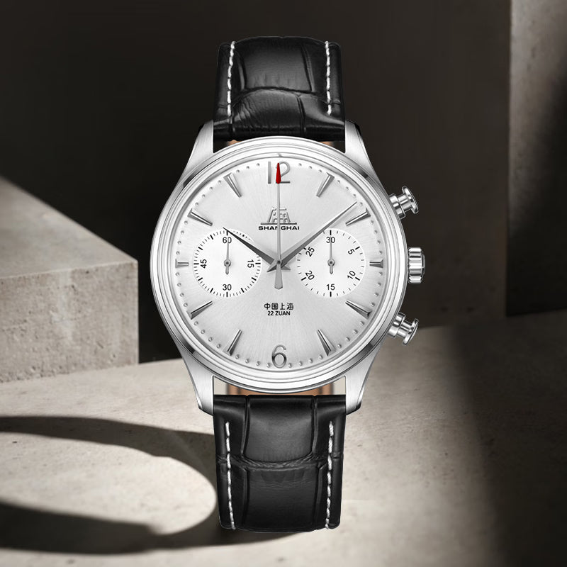 Shanghai Pioneer 39mm Watch - Chronograph  Silver (Special Edition)