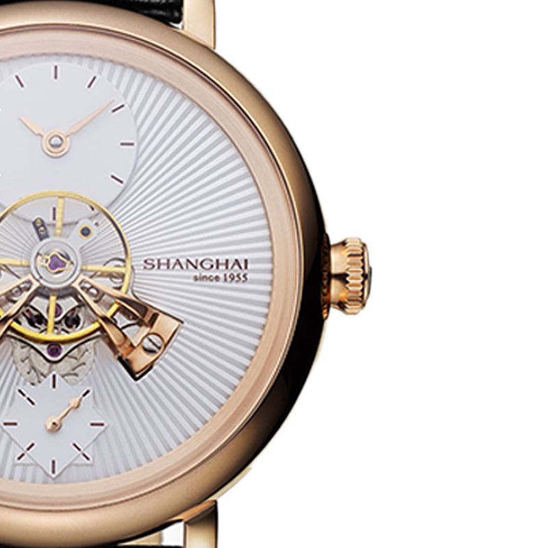 Shanghai Celestial Dome 40mm Watch - Champagne Case & Black Stripe