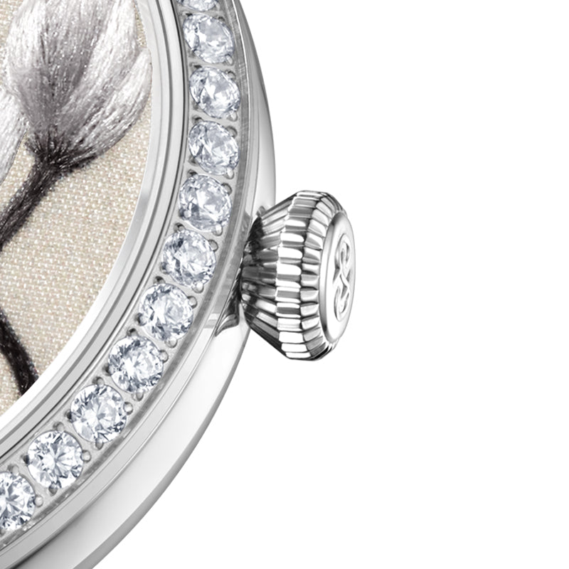 Shanghai Magnolia 36mm Watch - Broderie Silver