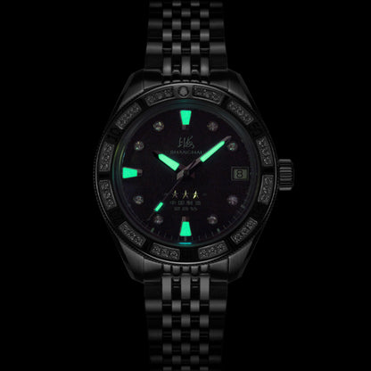 Shanghai Commander 35mm Dive Watch - Black Mother-of-Pearl Dial