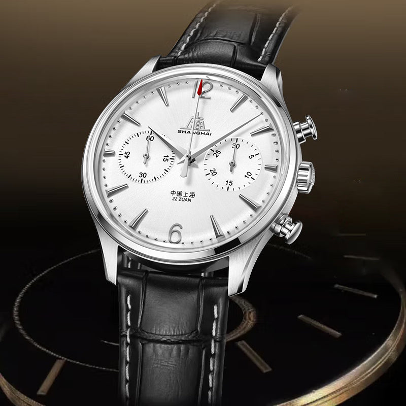 Shanghai Pioneer 39mm Watch - Chronograph  Silver (Special Edition)