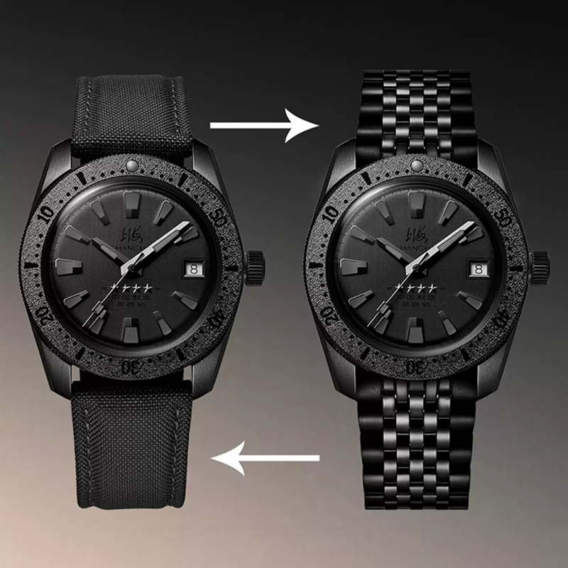 Shanghai 114 Military 39mm Dive Watch - Matte Black