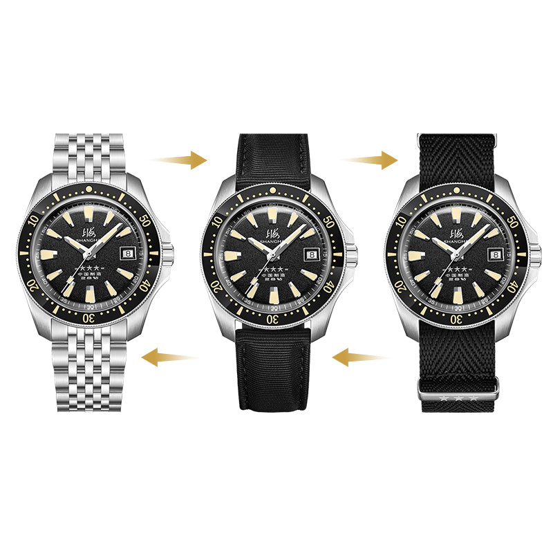 Shanghai Commander 39mm Dive Watch - Black Dial