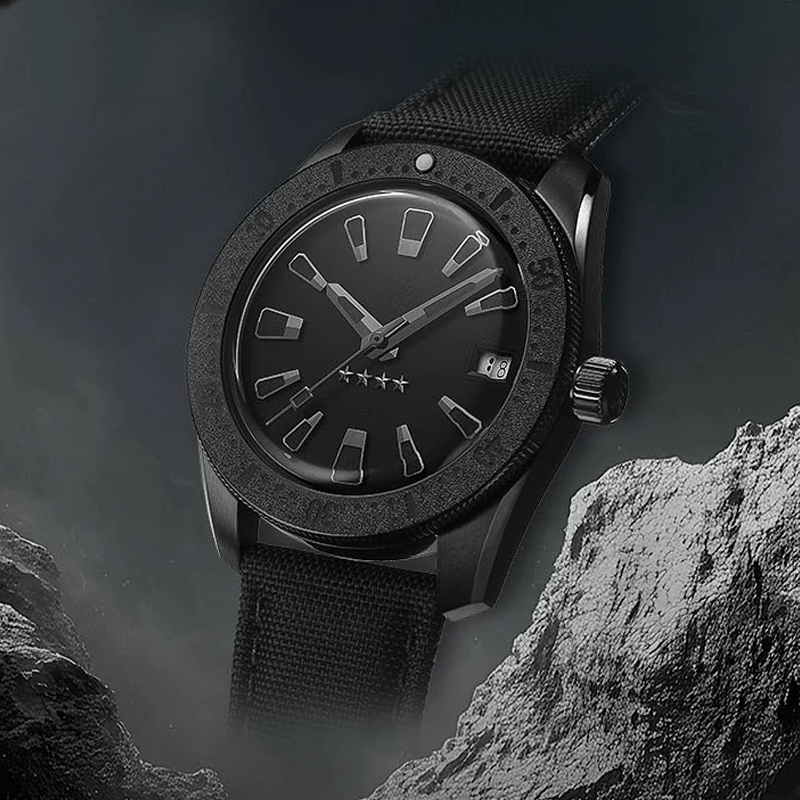 Shanghai 114 Military 39mm Dive Watch - Matte Black