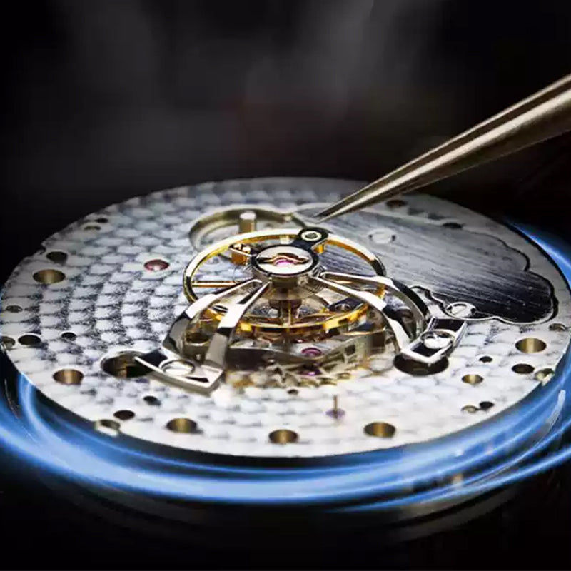 Shanghai Celestial Dome 40mm Watch - Champagne Case & Black Stripe