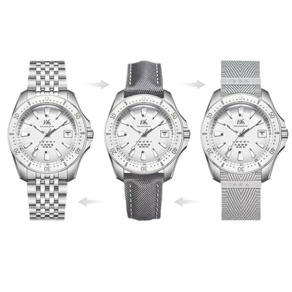 Shanghai Commander 39mm Dive Watch - Silver Dial