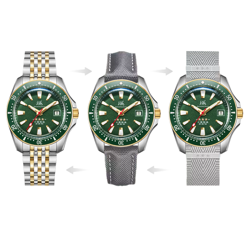 Shanghai Commander 39mm Dive Watch - Green Dial