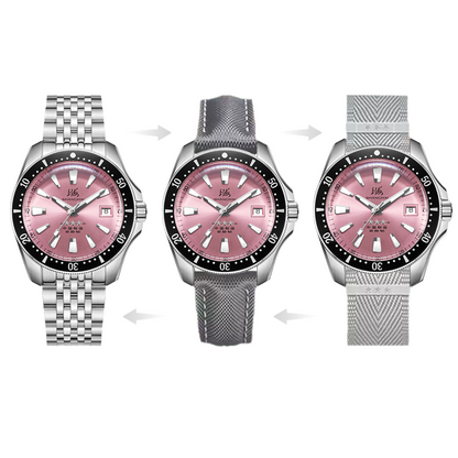 Shanghai Commander 39mm Dive Watch - Pink Dial