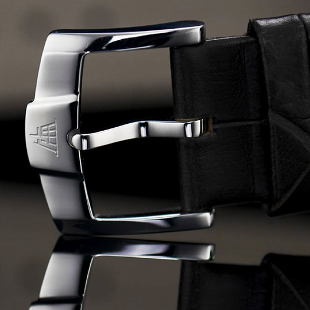 ShanghaiWatches-Shanghai Pioneer 31mm Watch - Black Strap & Golden Dial