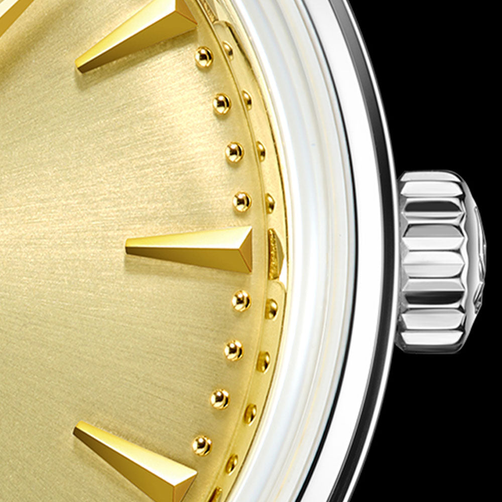 ShanghaiWatches-Shanghai Pioneer 31mm Watch - Black Strap & Golden Dial