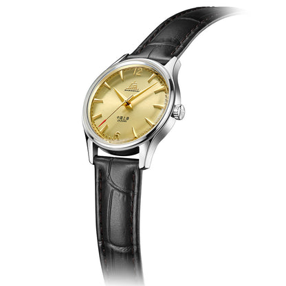 ShanghaiWatches-Shanghai Pioneer 31mm Watch - Black Strap & Golden Dial