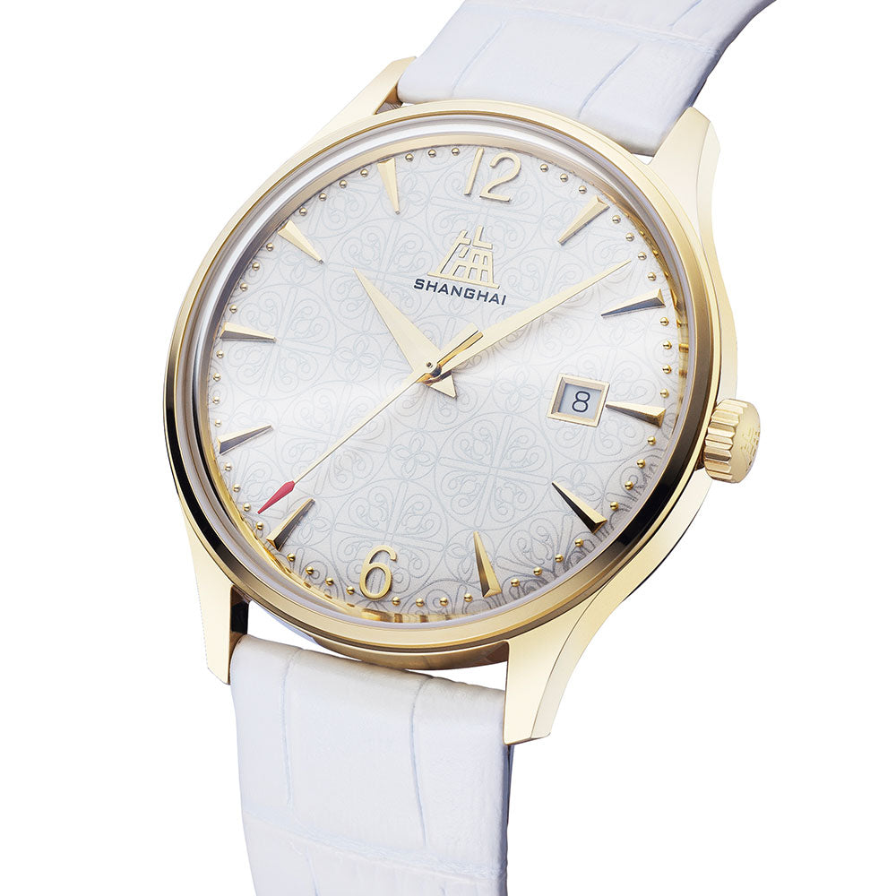 Shanghai Watches-ShanghaiWatch-ShanghaiPioneer39mmWatch-BlossomWhite_SpecialEdition_-BlackBackground