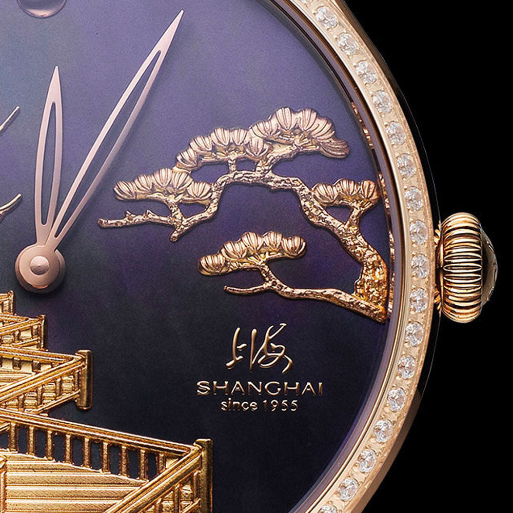 Shanghai Watches-Shanghai Moonlit Serpentine 40mm Watch-Dark Dial_Zicron-set Bezel