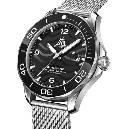 Shanghai Watches-Shanghai Navigator 42mm Watch-Bracelet_Black Dial