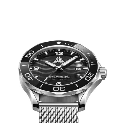 Shanghai Watches-Shanghai Navigator 42mm Watch-Bracelet_Black Dial