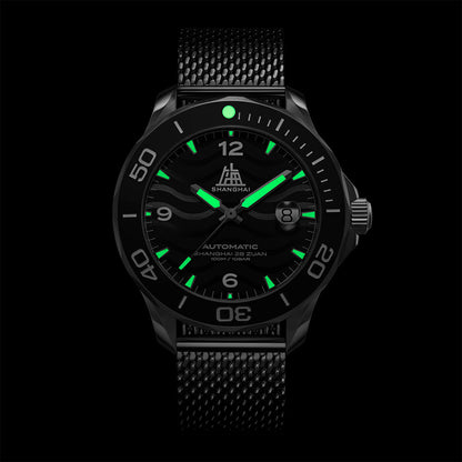 Shanghai Watches-Shanghai Navigator 42mm Watch-Bracelet_Black Dial