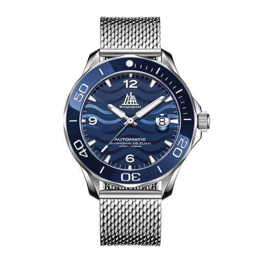 Shanghai Watches-Shanghai Navigator 42mm Watch-Bracelet_Blue Dial