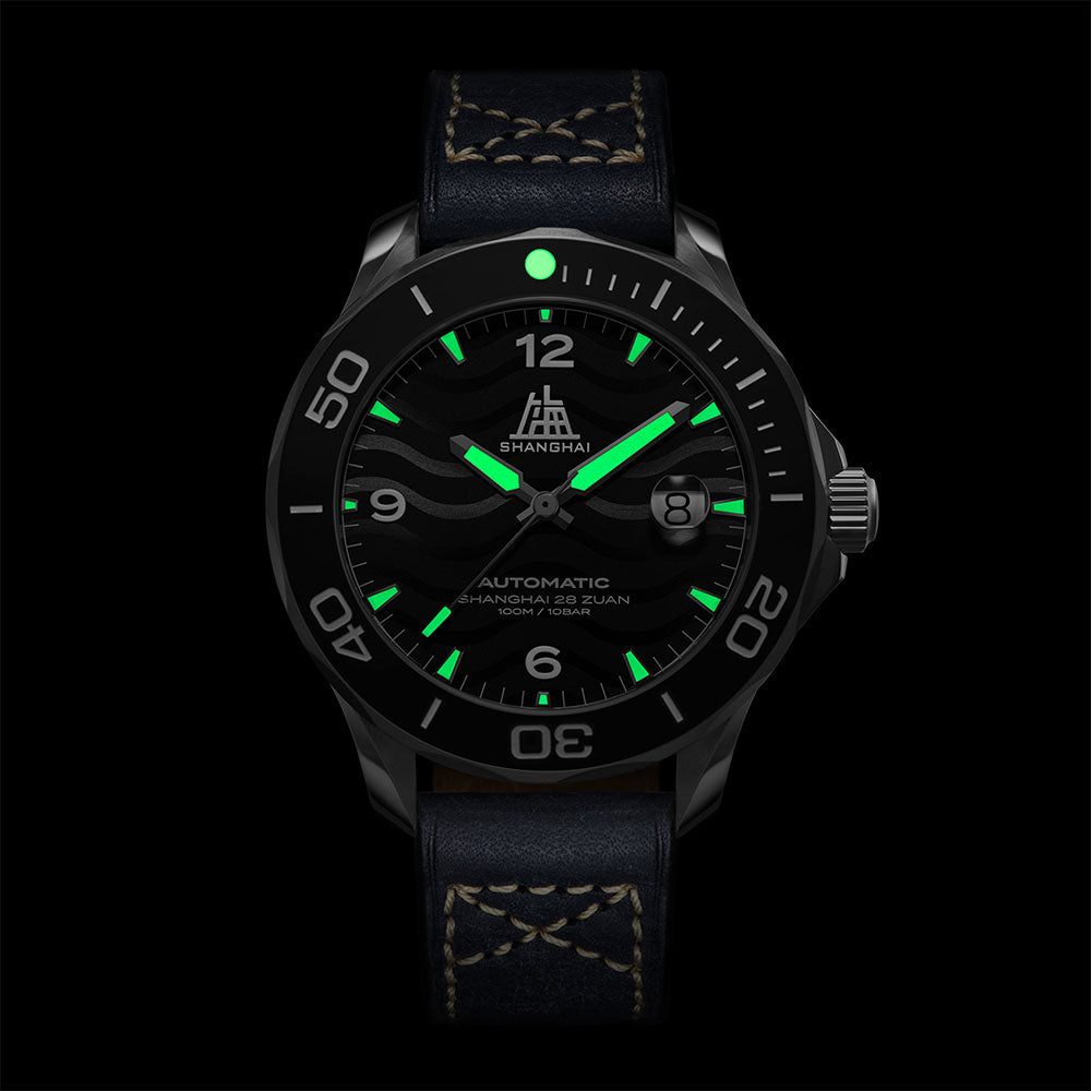 Shanghai watches-Shanghai Navigator 42mm Watch-Strap_Black Dial