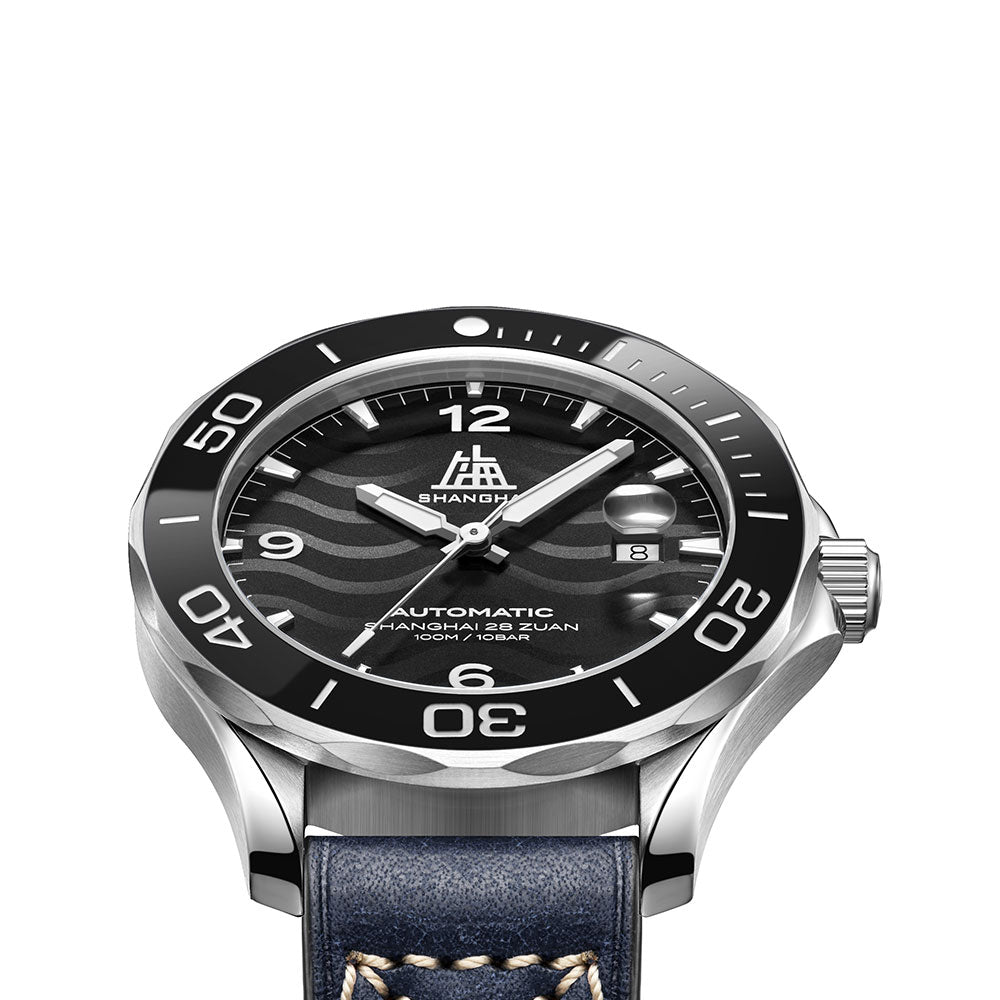 Shanghai watches-Shanghai Navigator 42mm Watch-Strap_Black Dial