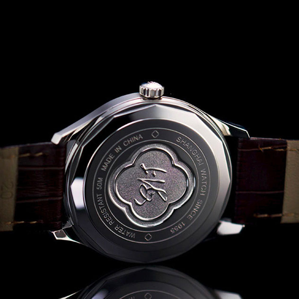 ShanghaiWatches-ShanghaiPioneer39mmWatch-BrownStrap_WhiteDial