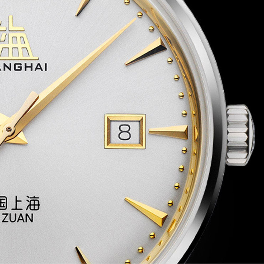 Shanghai Pioneer 39mm Watch - Orange Strap & White Dial